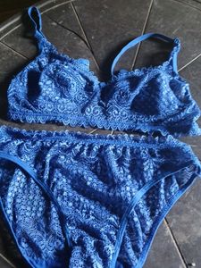Blue Lace Lingerie Set