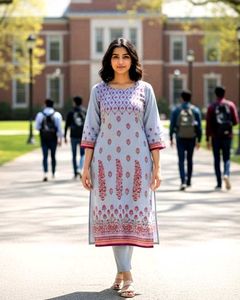 Floral Print Kurti with Pants