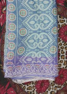 Green &amp; Gray Patterned Saree
