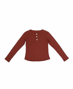 Cute Brown Long Sleeve Top