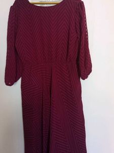 Burgundy Chevron dress