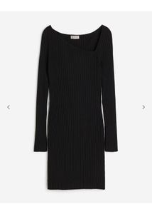 Asymmetrical Ribbed Knit Dress