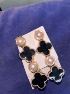 Clover Pearl Drop Earrings