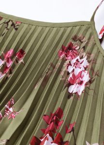 Floral Maxi Dress with Accordion Pleats
