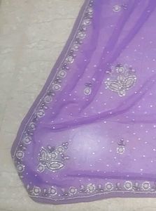 Embroidered Purple Saree