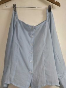 Light Blue Button-Down Top