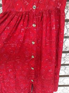 Red Paisley Button-Down Sundress