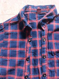 Red &amp; Blue Plaid Flannel Shirt