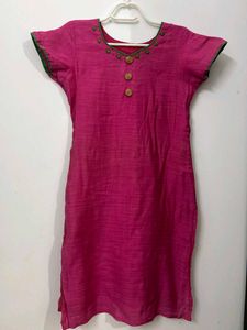 Pink &amp; Green Kurta Set