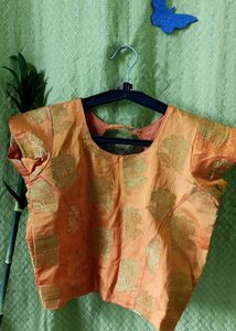 Orange Chanderi Blaous