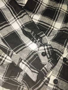 Black &amp; White Check Crop Shirt For Women And Girls