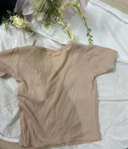 Beige Korean Crop Top