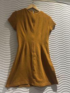 Mustard Yellow Fit &amp; Flare Dress