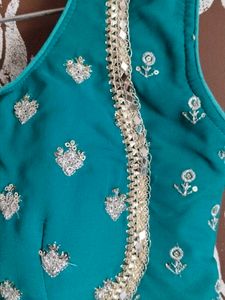 Teal Embroidered Lehenga Choli
