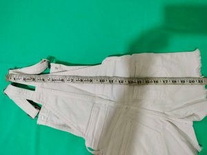 White Denim Jumper Shorts By  Shopper Stop