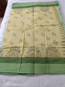 Cotton Yellow and Green Sareeye