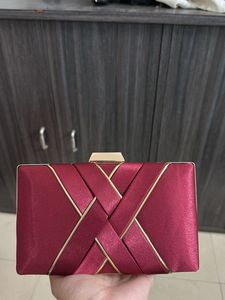 Partywear Maroon Clutch