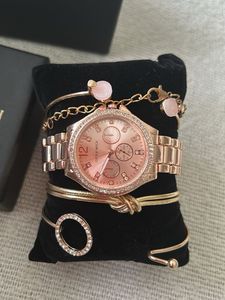 Joker &amp; Witch Rose Gold Tone Watch &amp; Bracelet Set