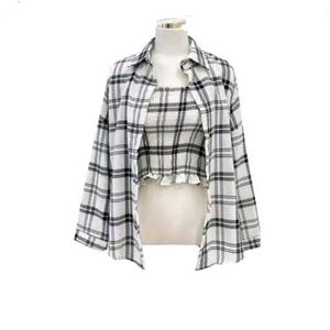 Checked Top & Shirt Set