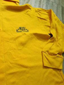 High neck Yellow Crop Tshirts