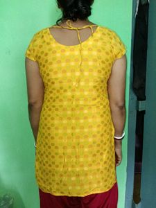 Polka Dotted Yellow Kurti