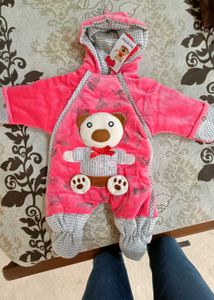 Baby Pink Teddy Bear Snowsuit
