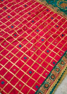 Embroidered Elephant Work Saree