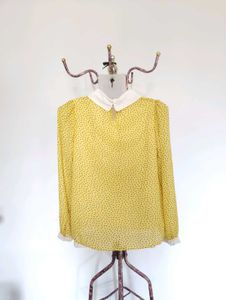 Cute Yellow Heart Printed Top