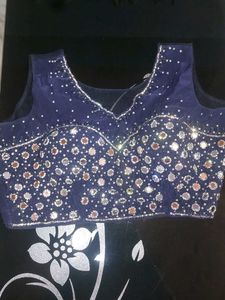 Nevy Blue Blouse and redy made saree