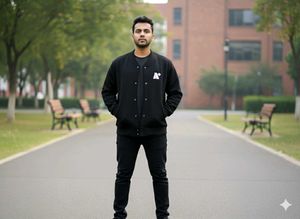 Black varsity Button Jacket