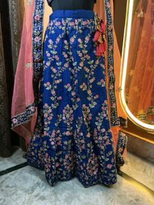 Blue Embroidered Lehenga Choli