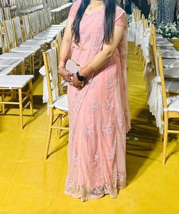 Baby Pink Colour Net Choli (Original Piece)