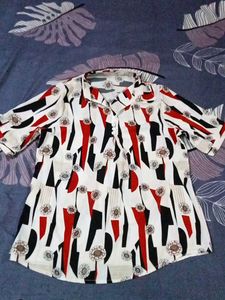 Geometric Print Shirt Top