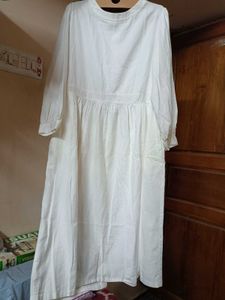 WHITE BUTTON-DOWN DRESS