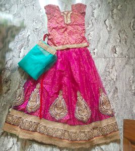Pink Lehanga With Two Blouses