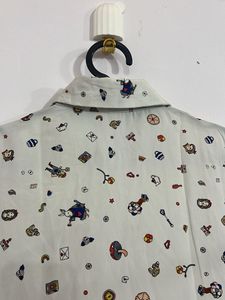 Patterned White Shirt