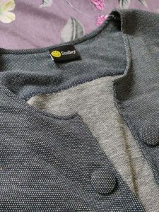 Gray Cotton Casual Coat | Half Sleeve |GoodConditi