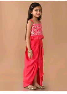 Hot Pink Western Outfit For Kids