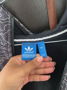 Adidas Patterned Zip-Up Hoodie