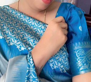 Elegant Blue &amp; Grey Saree