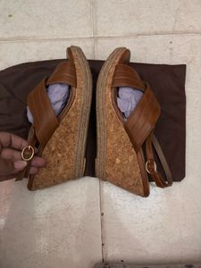 “M&amp;H” Tan High Wedges (Almost 🆕)