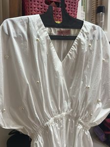 White Pearl Embellished Top