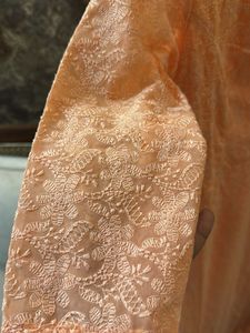 Elegant Peach Ethnic Gown