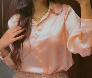 Tokyo Talkies Peach Satin Shirt