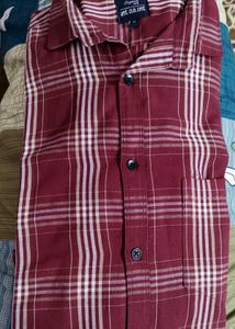 Maroon Chexed With Ceram..Button Down Shirt