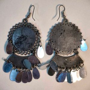Peacock Feather Dangle Earrings