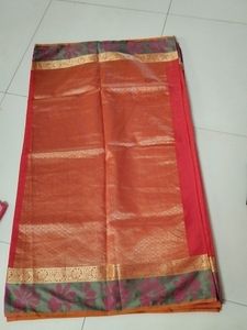 Light Orange Silk Cotton Saree...