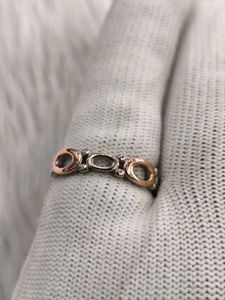 Pandora Sterling Silver &amp; Rose Gold Ring