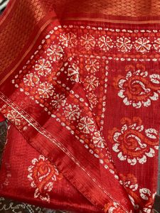 Red Paisley Saree