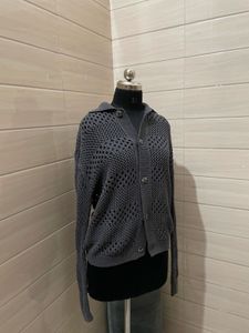 ZARA oversized Grey Knit Cardigan